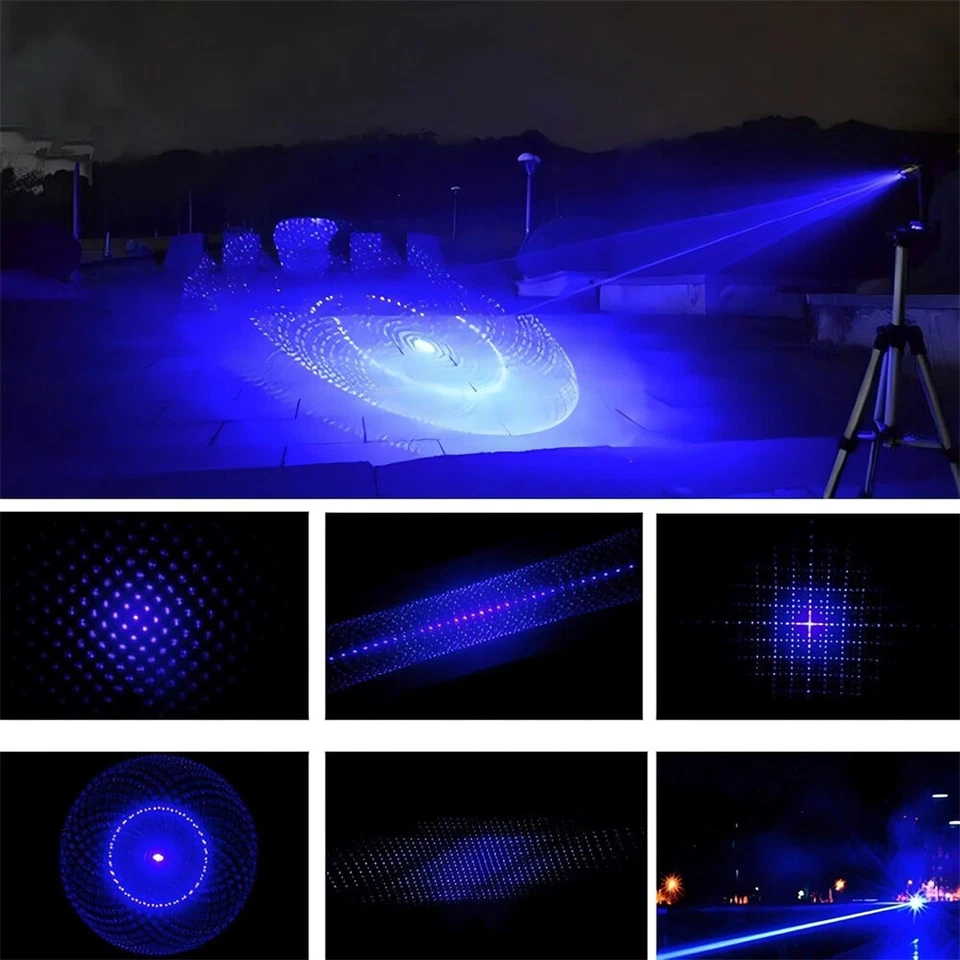 High Power Blue Burning Laser Pointer Visible Dot Torch Light Watt Adjustable US - Image 3 of 4