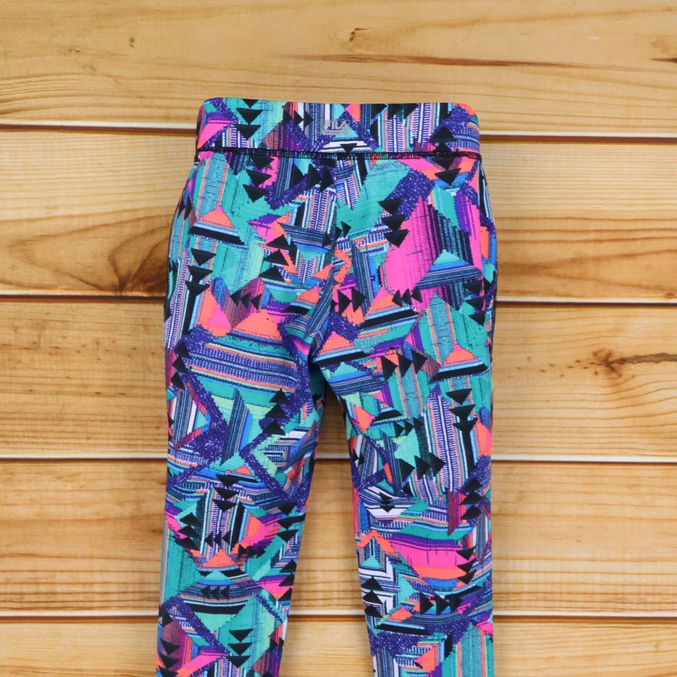 Спортивные леггинсы FILA для девочек размер M цветные геометрические живые в движении эластичные активные - Изображение 3 из 4