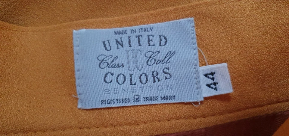Vintage United Colors of Benetton Mustard Yellow Skirt - Size EUR 44 - Italy - Image 4 of 4
