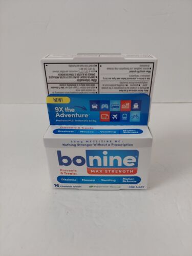 3x Bonine Motion Sickness  Chewable Tablets Peppermint 16 Count Each Exp 01/25 - Picture 1 of 4