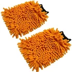 Set Of 2 Car Valeting Microfibre Cleaning Wash Mitts Glove Cloth Noodle Gloves