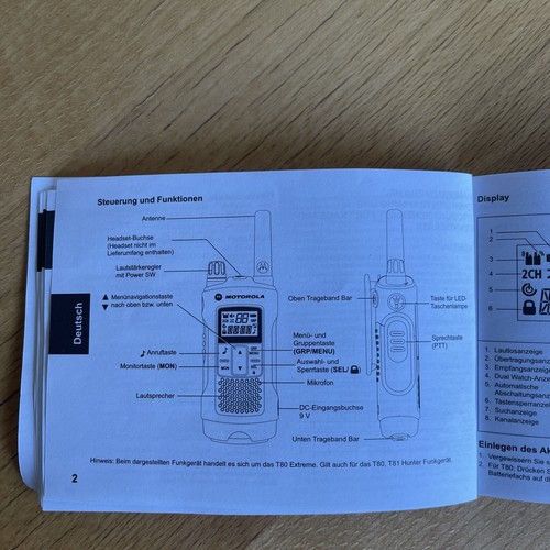Motorola T80/T80 Funkgerät Walkie Talkie Sprechfunk - Bild 7 von 12