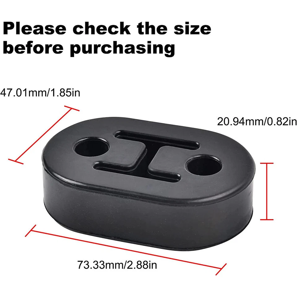 4x Universal Car Polyurethane Rubber 2 Hole 12mm Exhaust Muffler Hanger - Image 3 of 4