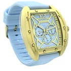 COOSSA ORIGINAL Special Edition Mens Tonneau 46MM Case Gold/Baby Blue Watch