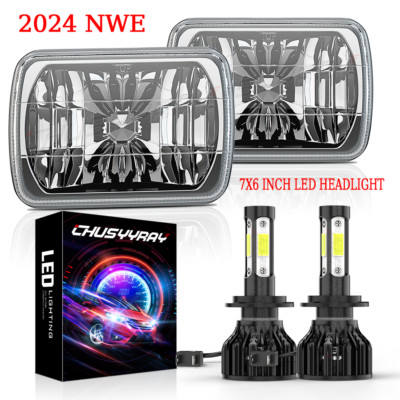 5x7'' 7x6 LED Headlights H4 Projector Hi/Lo beam FOR Chevy K10 K20 C10 C20