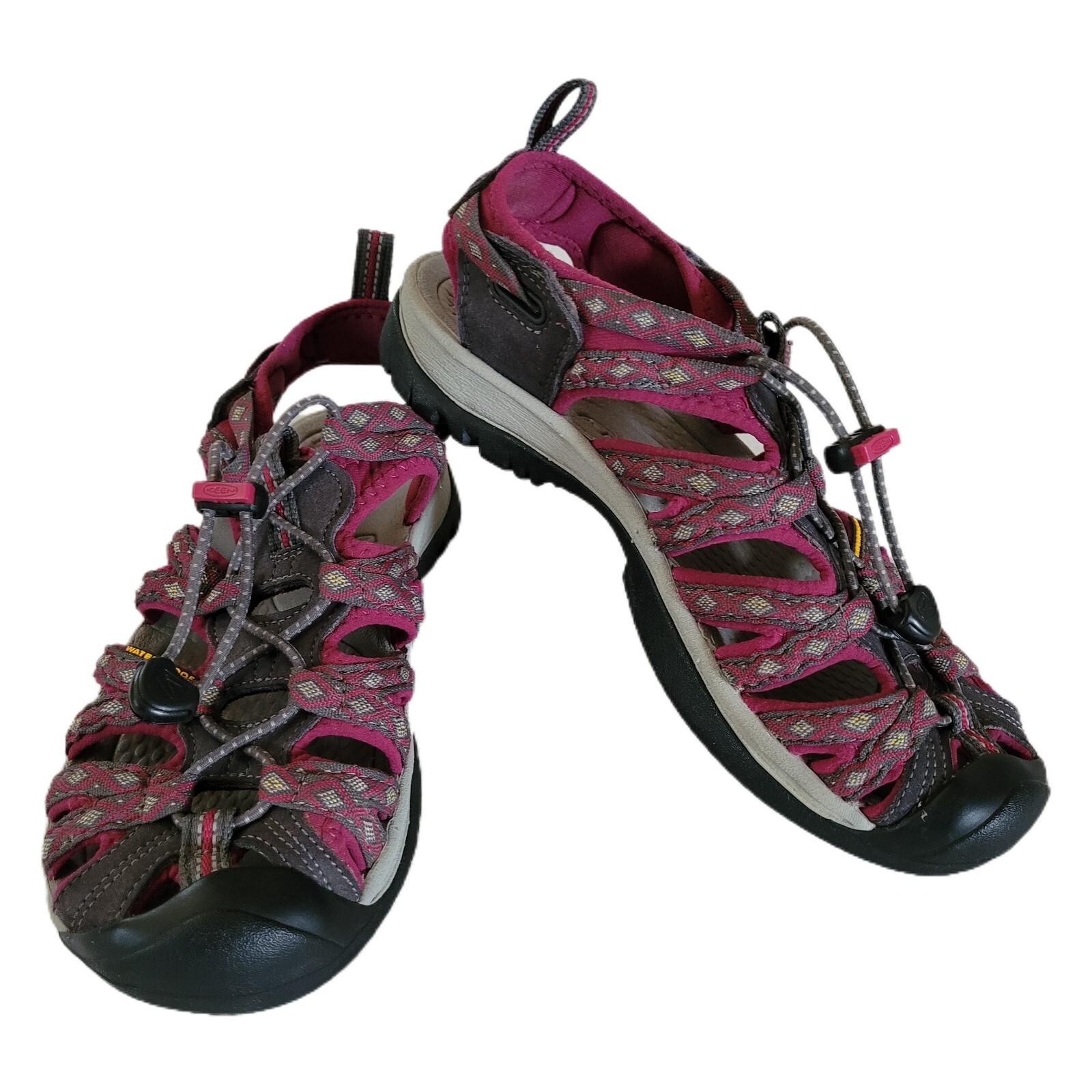 Keen Women's Waterproof Hiking Walking Shoes Sandals Adjustable Pink Grey 7