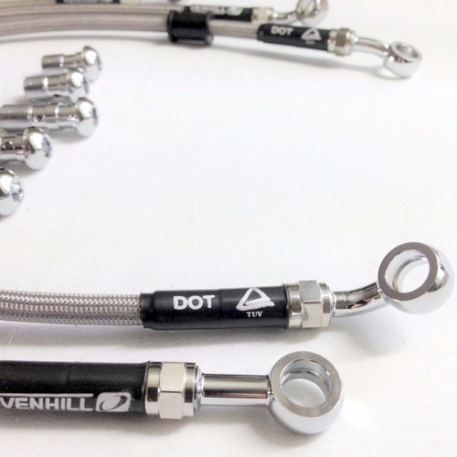HONDA CBR1000F 1991-92 VENHILL s/steel braided brake lines hoses FRONT - Picture 2 of 4