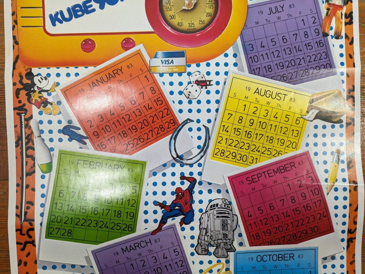 Vintage 1983 - Tower Records 80s Pop Art Calendar Poster Frank