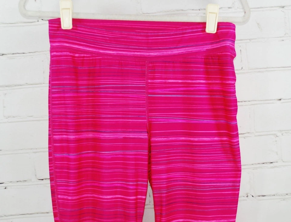 HIND Capri/Medias Cortas Fitness/Entrenamiento - Rayas Rosa Brillante Para Mujer Talla Mediana Foto 2 de 4