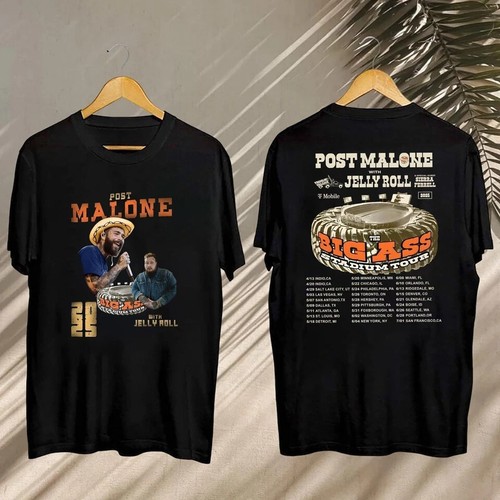 2025 Post Malone Big Ass Stadium Tour Shirt Post Malone And Jelly Roll Shirt - Picture 4 of 6