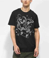 A-Lab Mens Shred To Death Skateboarding Reaper Black Shirt New Large
