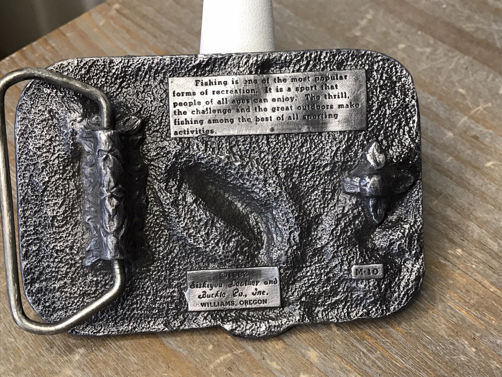 Vintage 1982 Siskiyou Buckle Company Fishing Buckle - Pewter     ~Z27~