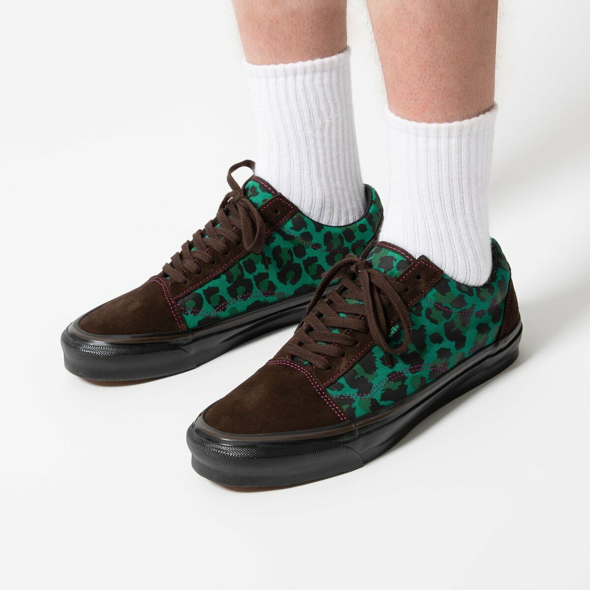 VANS X Stray Rats Green Leopard Old Skool Sneakers Brown VANS X Stray Rats Green Leopard Old Skool Sneakers Brown