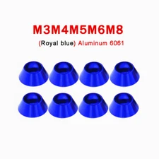 M3-M8 Anodized Aluminium Cone Cup Head Washers Fit Socket Cap Screws Royal blue