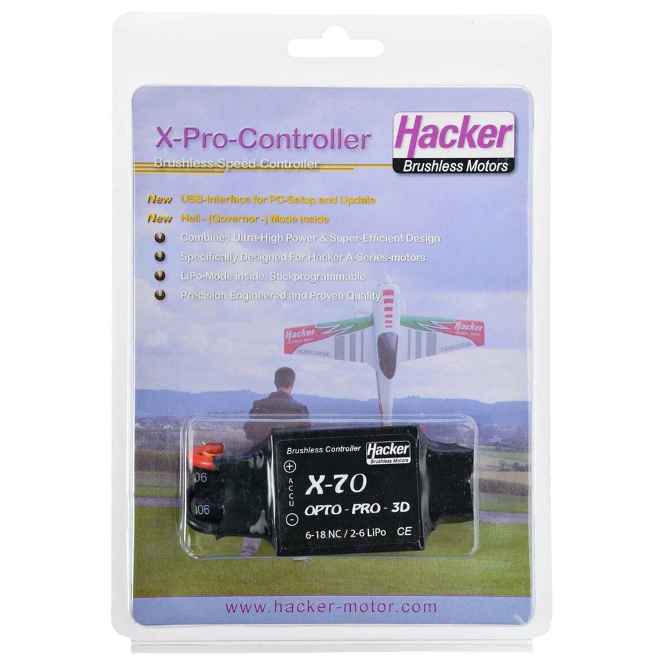Regolatore Brushless Speed Controller X 70 Opto Pro 3D Hacker Motor 87400007 - Immagine 2 di 3