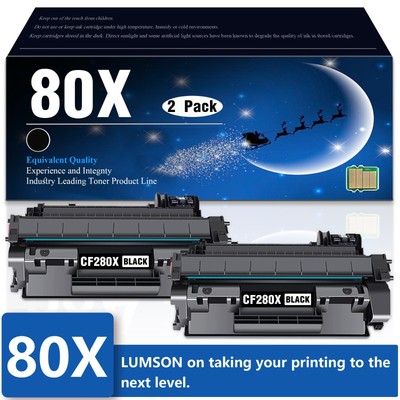 80A CF280A 80X CF280X Toner Black Replacement for HP Pro 400 M401dw (2-Pack)