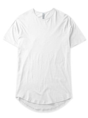 Men Hipster T shirts Extended Tee Longline Elongated Fashion Casual Hip Hop