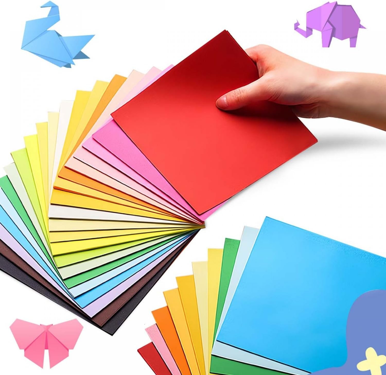 500 Sheets Origami Paper Kit for Easy Fold Paper Beginner, 20 Colors 4 Inch x...