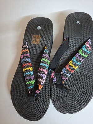 Damen Sandalen Hausschuhe Freizeit Plateau Sommer Flip Flops 38 NEU KLR2 /B1
