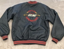 Vintage Hartwell Boeing Motive Equipment Operators Blue Satin Jacket Large USA