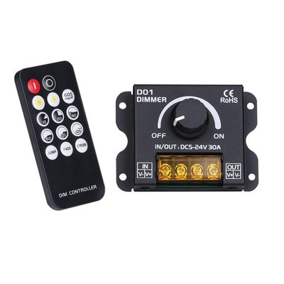 LED Strip Light DC 5V-24V RF 14 Keys 30A Knob Dimmer Controller PWM Digital D...