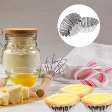 6 Pcs Stainless Steel Chrysanthemum Shape Tart Mold Pie Tart Baking Cups