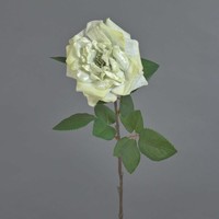 Artplants Samt Rose Yufan, Creme, 60 Cm