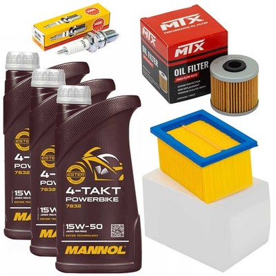 Wartung Öl Set 3L Luftfilter Ölfilter Zündkerze für BMW F 650 GS Dakar 2000-03