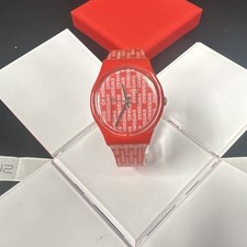Swatch Swissmad Quartz Analog Red/Clear Plast...