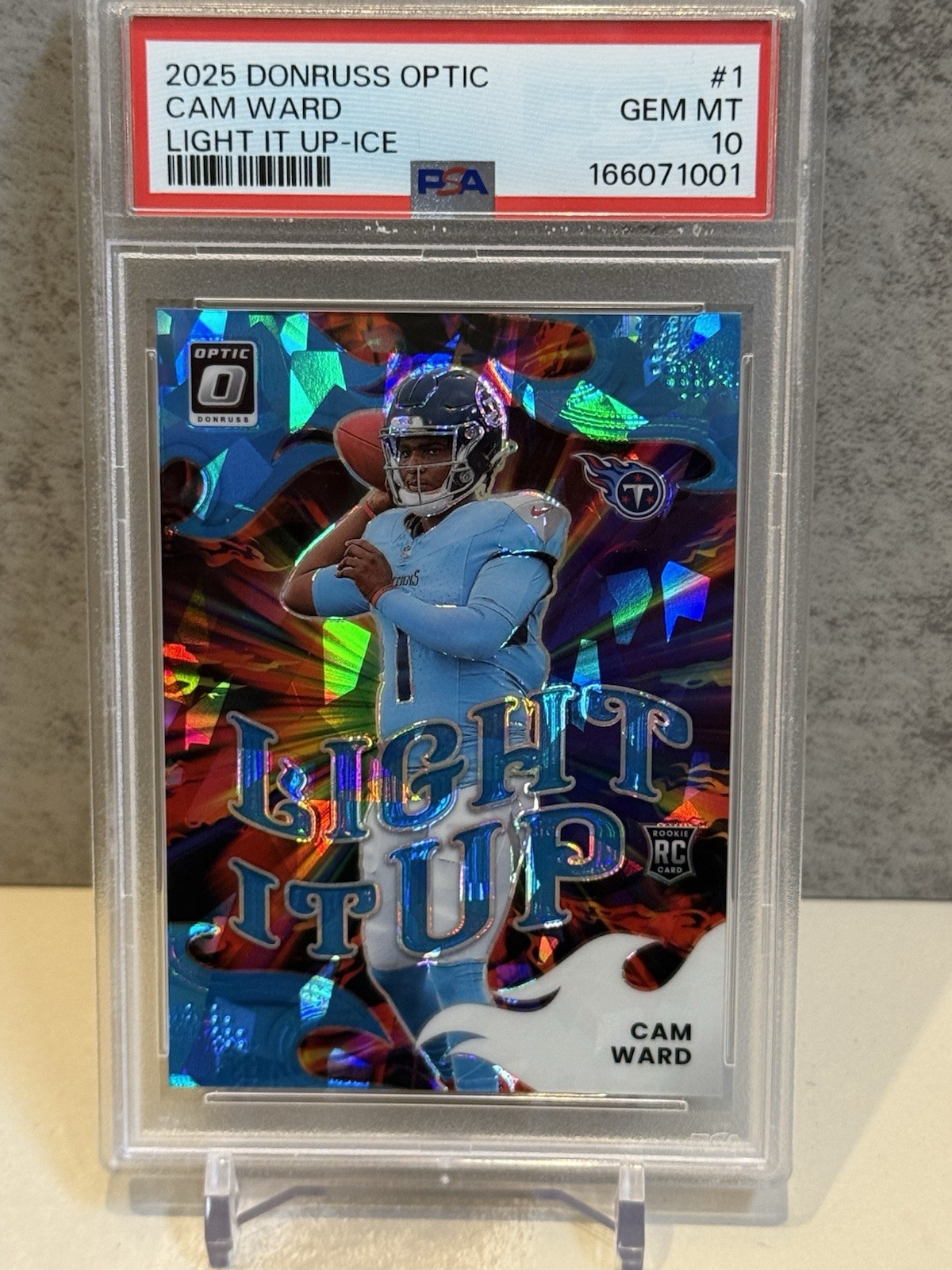 2025 Panini Optic - Light It Up Cam Ward #1 Ice Prizm /55 (RC) PSA 10