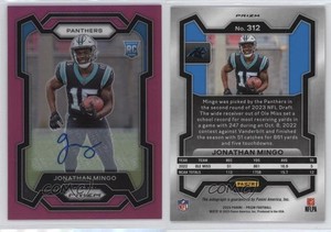 2023 Panini Prizm Rookies Pink Prizm Auto Jonathan Mingo #312 Rookie Auto RC