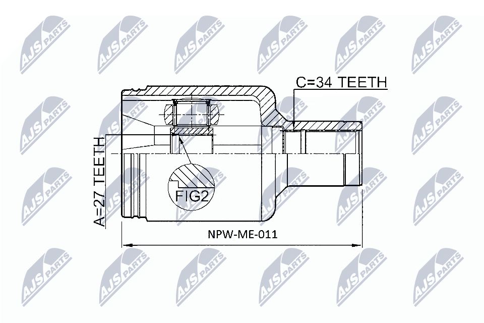 N.T.Y. NPW-ME-011.NTY Joint Kit, drive shaft for MERCEDES-BENZ