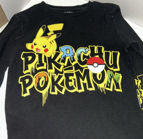 Boys Graphic Thermal Pokémon Long Sleeve Shirt Size Youth Medium M - Picture 6 of 6