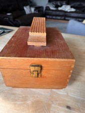 Vintage Wood Shoeshine Box, Mid Century Shoe Valet Kit