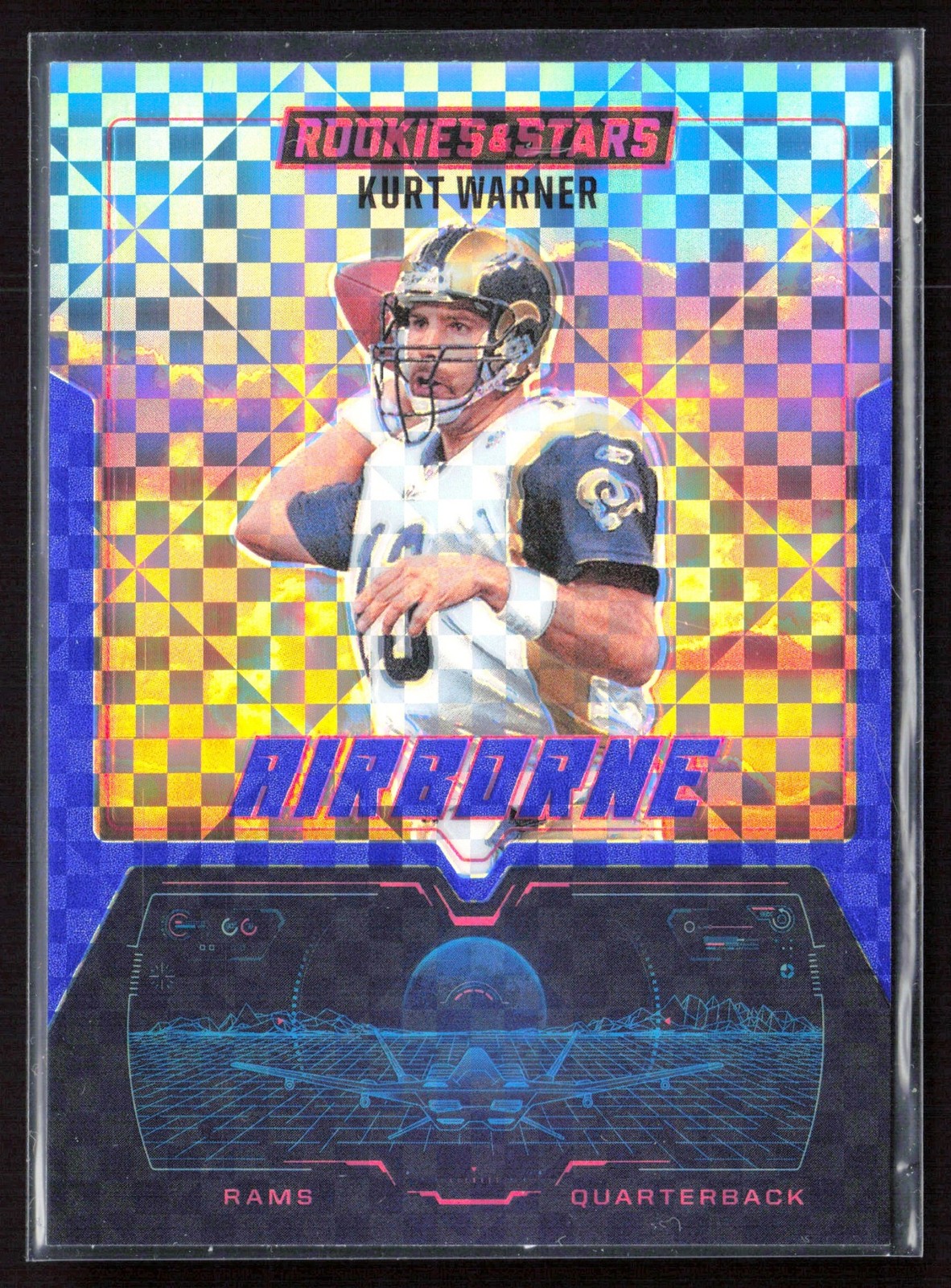2025 Panini Rookies & Stars #15 Kurt Warner Airborne Blue Plaid St. Louis Rams