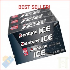 Dentyne Ice Arctic Chill Sugar Free Gum, 9 Packs of 16 Pieces 144 Total Pieces 