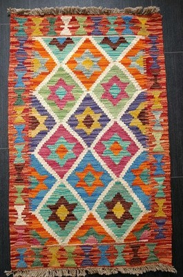 Kreide Handarbeit Afghan Teppich Kelim Teppich Traditionell Orientteppich Wollteppich, 100x62 CM