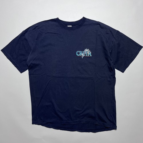 Vintage Creta Vecation T-Shirt M / L Shirt blau Griechenland Urlaub Kreta