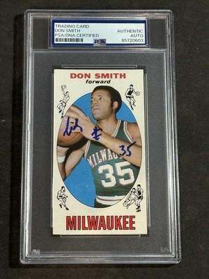 DON SMITH  ZAID ABDUL-AZIZ  1969-70 TOPPS SIGNED AUTOGRAPHED ROOKIE CARD PSA/DNA