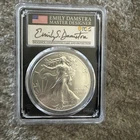 2021 W  SILVER EAGLE PCGS SP70 FIRST DAY OF ISSUE EMILY DAMSTRA SIGNED