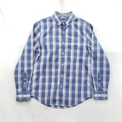 Vineyard Vines Shirt Mens Small Blue Plaid Slim Fit Whale Long Sleeve Button Up