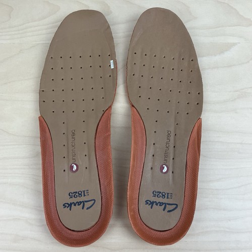 Clarks Men’s Replacement Insoles Inserts Unstructured Brown & Orange Size 7-8.5