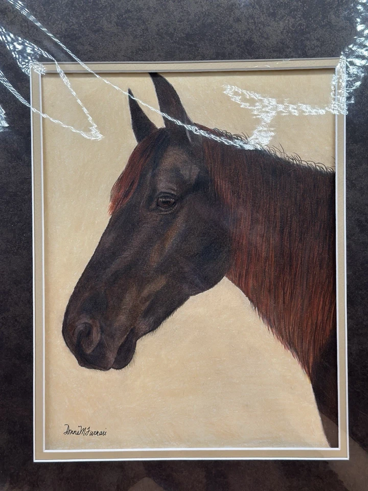 "Arte de caballo de carbón original ecuestre occidental carbón, firmado, mate-11""x 14""" Foto 2 de 4