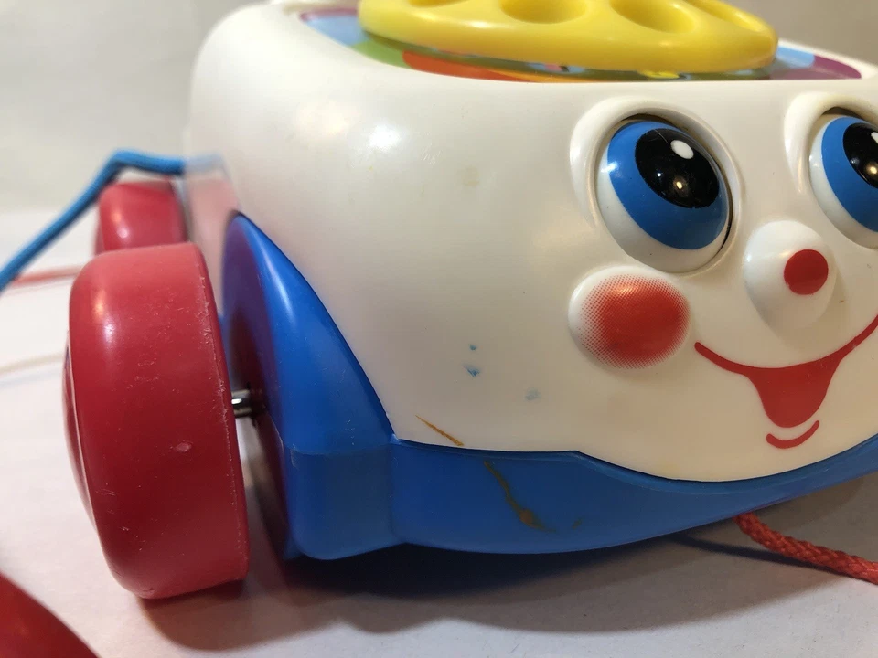 LOT OF 2 FISHER PRICE TODDLER TOYS PULL TELEPHONE & SORTING BLOCKS - Image 4 of 4