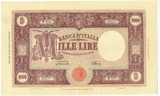 1000 LIRE BARBETTI GRANDE M TESTINA BI REPUBBLICA ITALIANA 12/07/1947 SPL