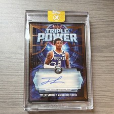 Topps 2025-26 Three Triple Power Autographs Tyler Smith Bronze #TP-TSM /25 Bucks