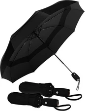 REPEL Windproof Travel Umbrella - Compact & Withstands Winds up to 85MPH , Stron