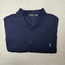 Polo Ralph Lauren Polo Shirt Mens Big 2XB Blue Stretch Cotton Pony Logo Casual