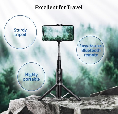 ATUMTEK 3-in-1 Selfie Stick Tripod with Bluetooth Remote – Aluminum, Extendable - Picture 8 of 11