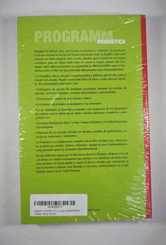 Programm Alemán Para Hispanohablantes A1-C2. Gramática by Corcoll Brigitte New - Image 2 of 4